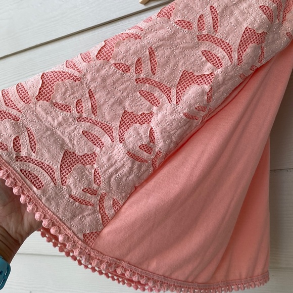 Xhilaration NWOT Peach Sleeveless Eyelet Blouse - Size Small - Picture 6 of 14